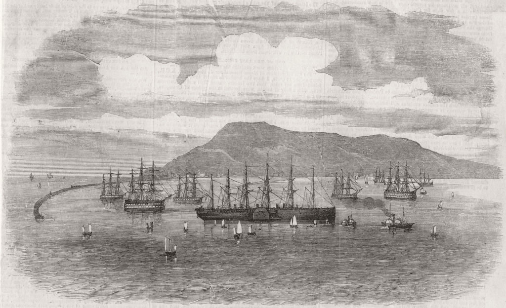 DORSET. Arrival of the Great Eastern in Portland Harbour 1859 old print